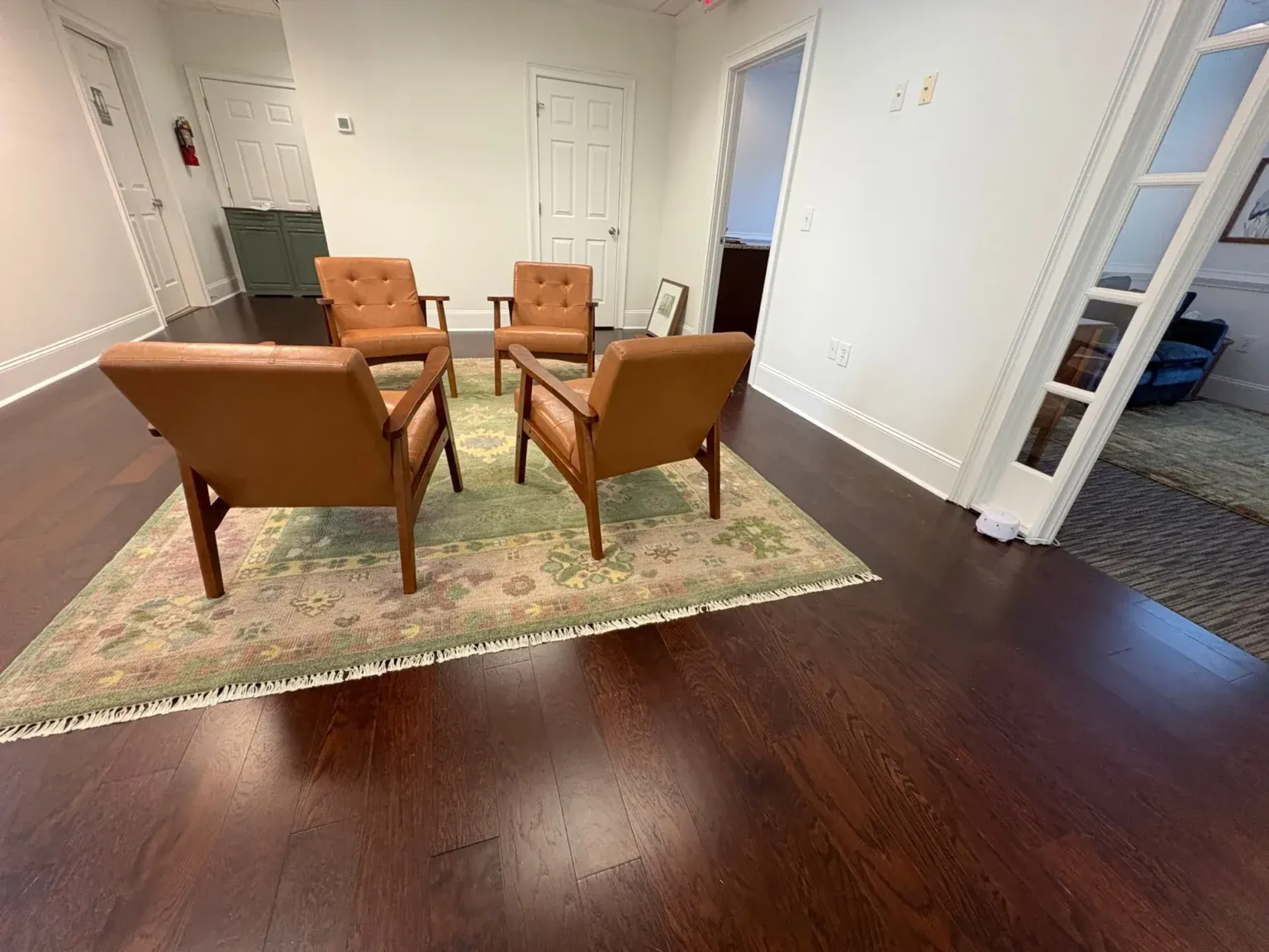 The Community's waiting area at 320 Maxwell Road, Alpharetta
